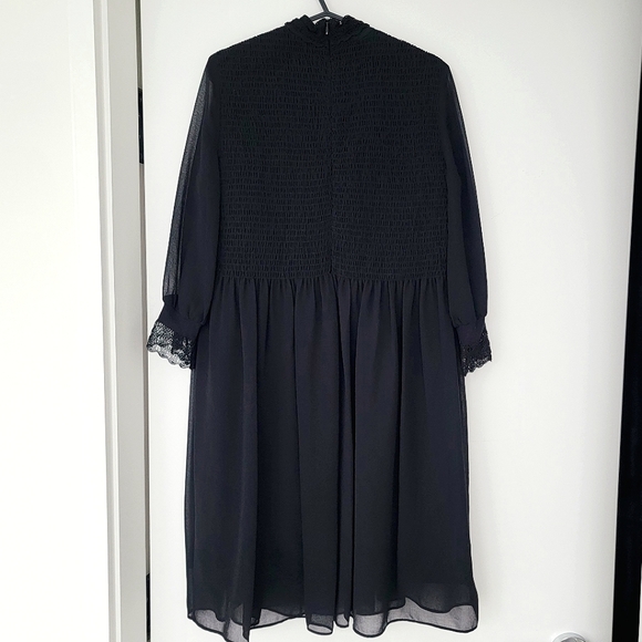 Sandro black smocked babydoll dress - Picture 2 of 11